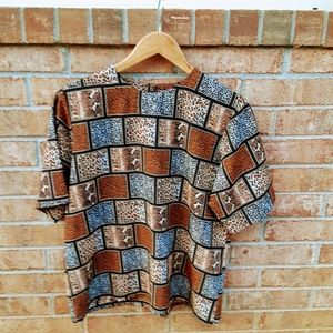 Vintage Multi Animal Print Blouse